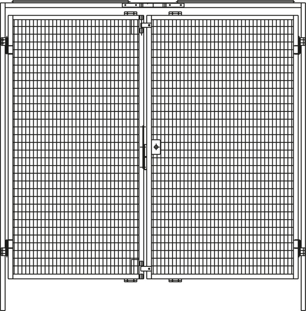Puerta doble  para separación de áreas en la protección de máquinas:2000 x 2000 mm - 1