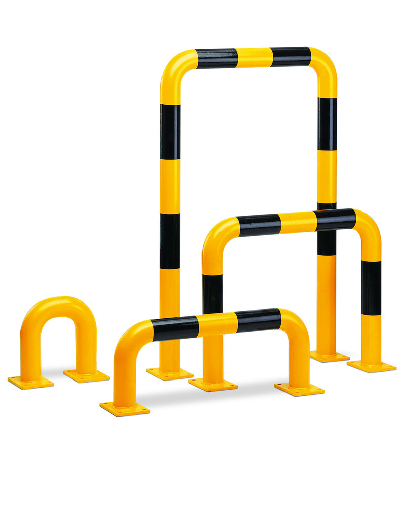 Steel barriers R10.6, for external usage, hot dip galvanized, painted yellow and black - 1