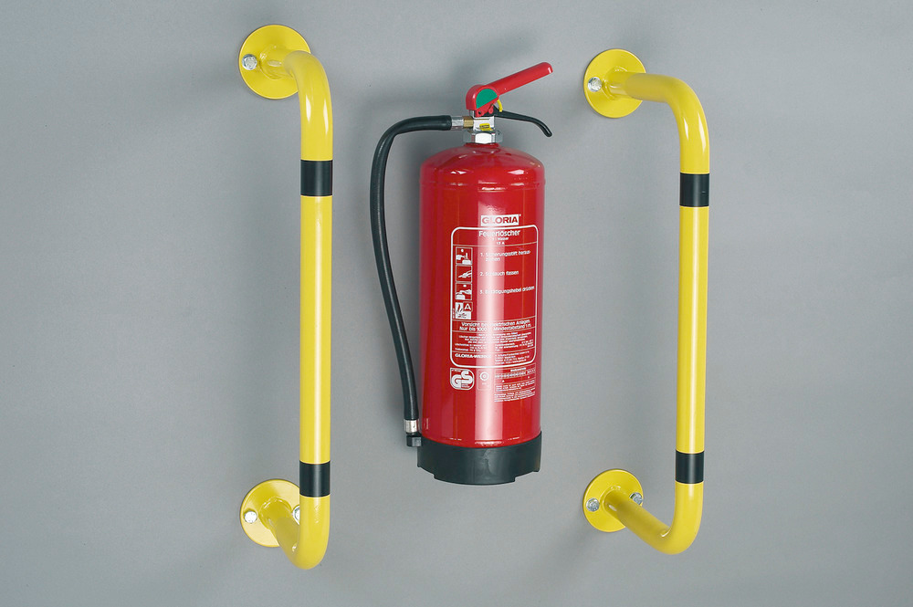 Ütközésvédő kengyel falra vagy padlóra szerelhető 350 x 300 mm, sárga - 1