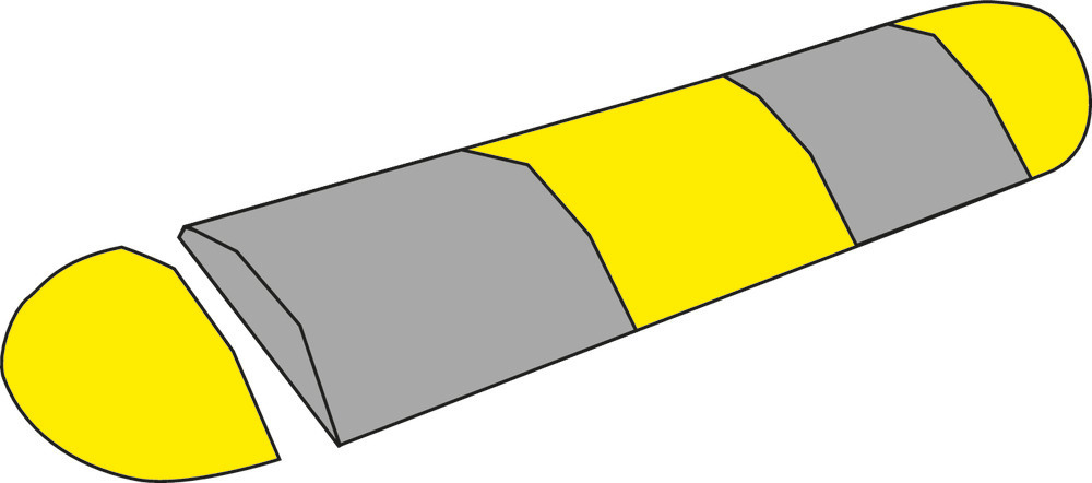 Verkeersdrempel, middenstuk, geel, berijdbaar tot max. 10 km/u, 75 mm hoog - 2