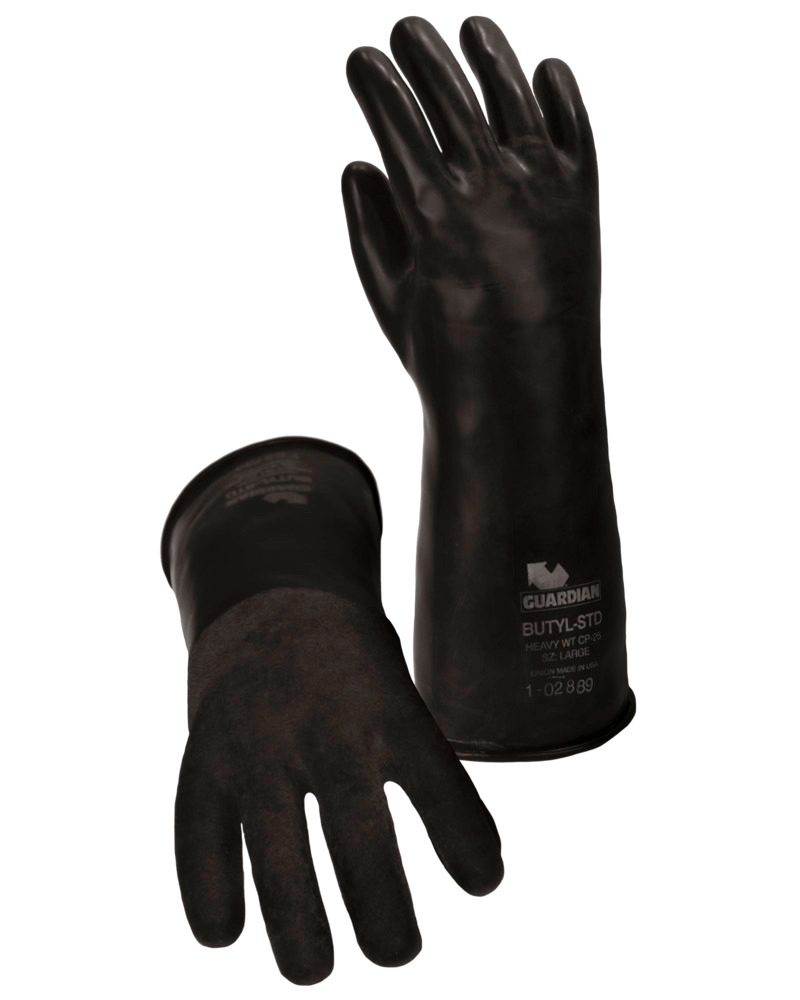 Butyl Gloves - Short Glove - Extra Large - Rough Grip - Snug Fit for Precision Tactility - 7 mil - 1