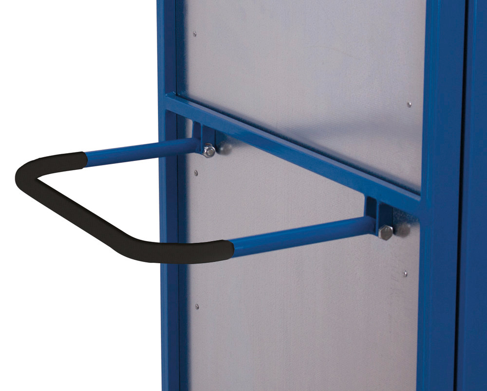 Box trolley w. sheet metal wall, 2-wing door, espagnolette lock, 5 shelves, EasySTOP, 1245 x 785 mm - 5
