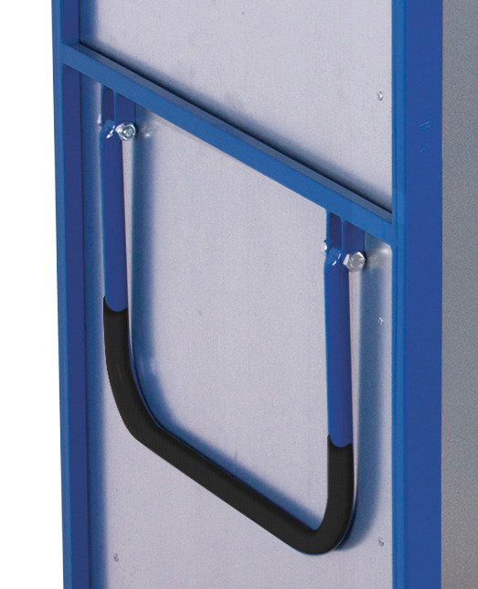Box trolley w. sheet metal wall, 2-wing door, espagnolette lock, 5 shelves, EasySTOP, 1245 x 785 mm - 3