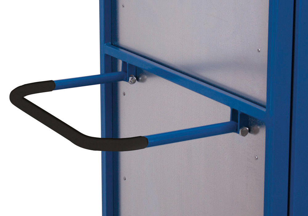 Box trolley w. sheet metal wall, 2-wing door, espagnolette lock, 3 shelves, EasySTOP, 1045 x 685 mm - 5