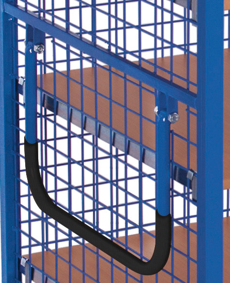 Carrinho de rede com porta de 2 batentes e fecho de cremona, 5 níveis e travão, 1245 x 785 mm - 3