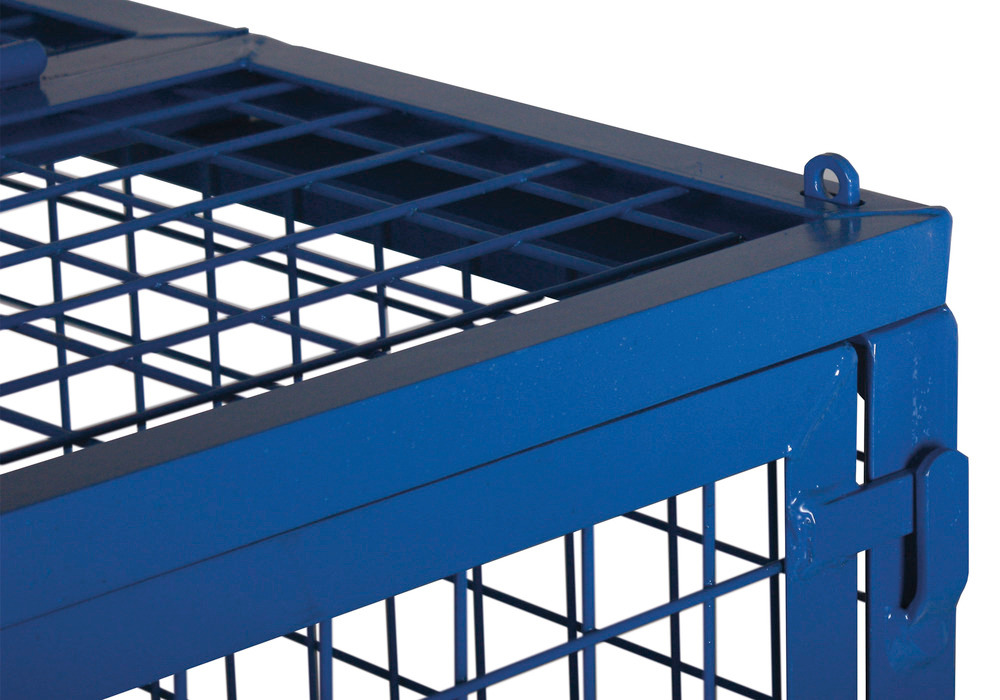 Steel wire box trolley, with lid, EasySTOP, 1175 x 780 mm - 2
