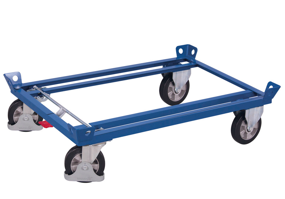 Steel chassis, with solid rubber tyres, EasySTOP, 1210 x 810 x 270 mm - 1
