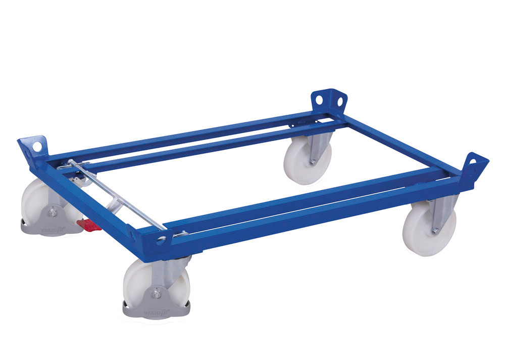 Steel chassis, with polyamide castors, EasySTOP, 1210 x 810 x 270 mm - 1