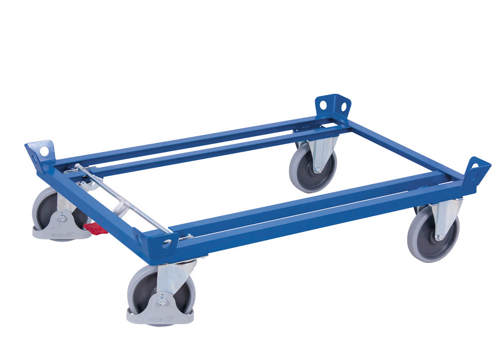 Steel chassis, with TPE castors, EasySTOP, 1210 x 810 x 270 mm - 1