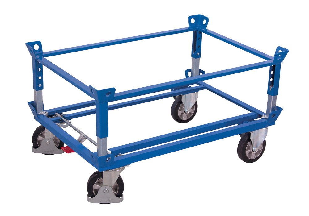 Steel chassis, with polyamide castors, EasySTOP, 1210 x 810 x 650 mm - 1