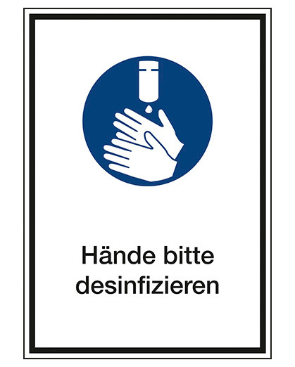 Kombi Schild "Hände desinfizieren", Kunststoff, 210 x 297 mm - 1