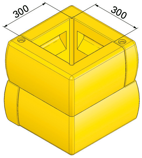 Pillérvédő profil 300 (pillérek 300x300 mm-ig), PE-ből, fekete, 500 x 500 x 500 mm, készlet = 2 db - 4