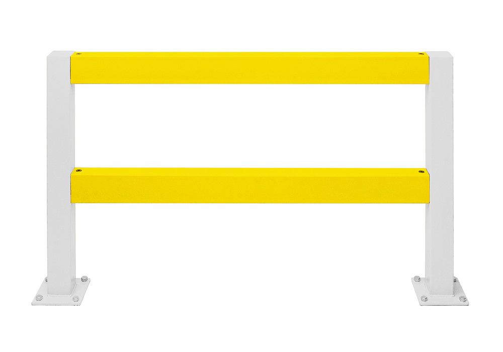 Safety barrier rail crossbar, yellow hot-dip galvanised, for setting in concrete, incl. screws, 1500 - 5