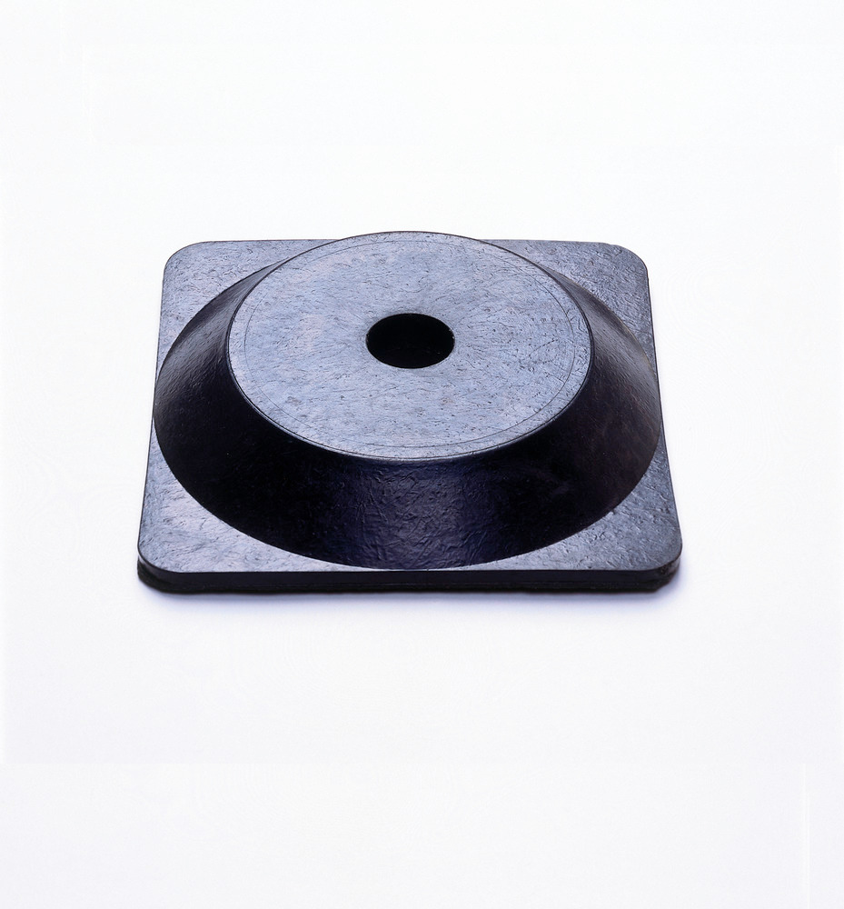 Kjettingstolpe sett, 6 stk. 870mm, 10m kjetting, sort/gul, firkantet fot av gummi - 2