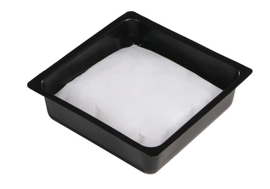 Oil-Only Absorbent Pillow in a Pan - 10.5" x 10.5" x 3", 24 pillows/package - WPIL1224 - 1