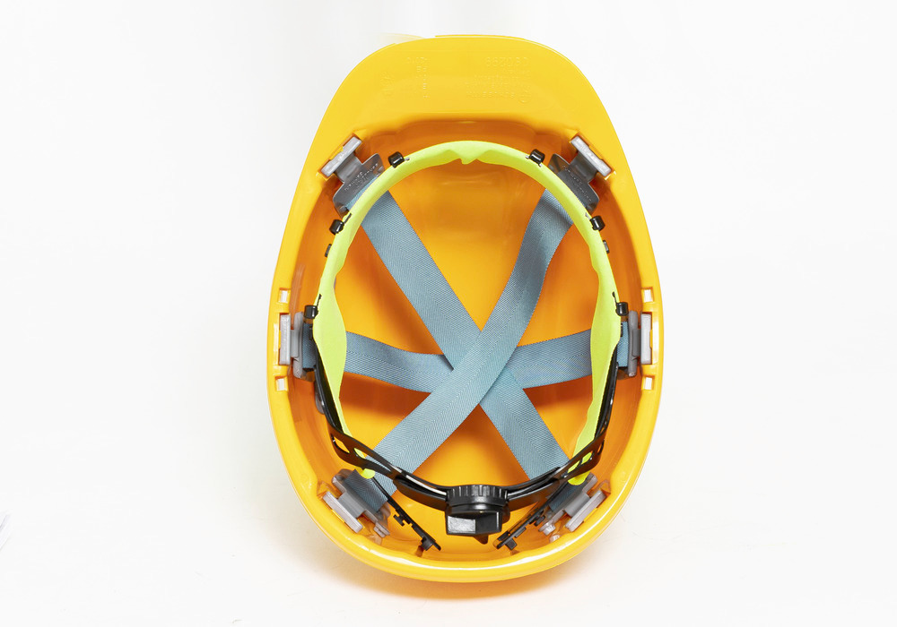 Ochranná přilba Schuberth, 6bodový utahovací pásek, dle DIN EN 397, žlutá - 4