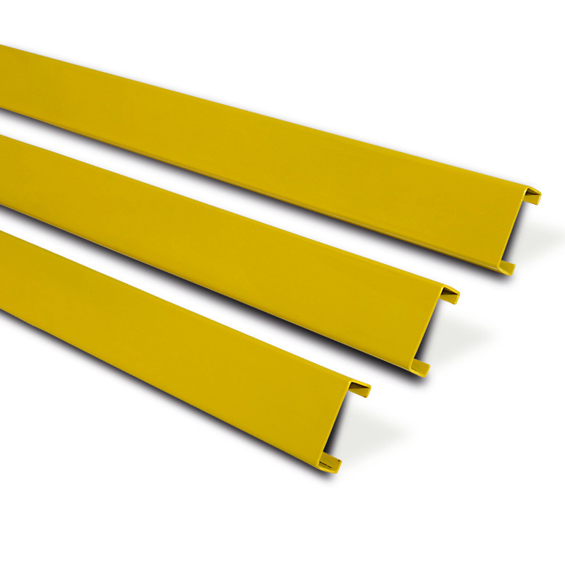 Impact protection board Safe, W 1200 mm, model 12-ZK, hot-dip galvanised and plastic-coated, yellow - 1