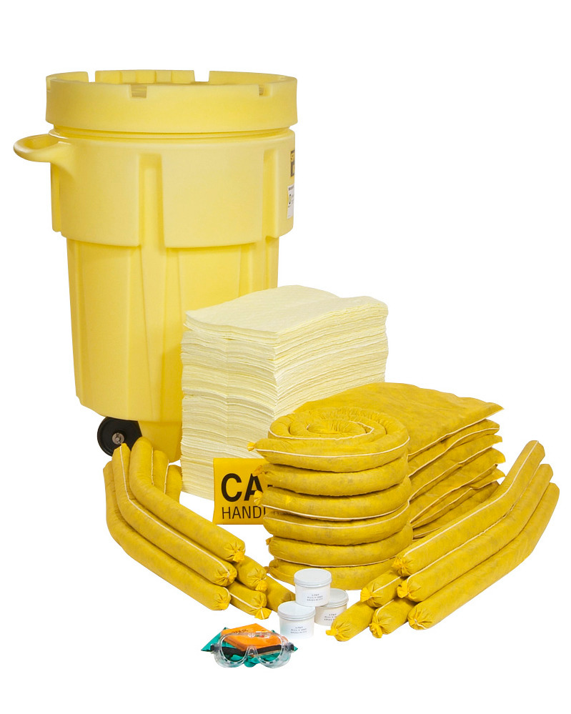 Absorbent Spill Kit - Hazmat - 95 Gallon Wheeled Overpack Salvage Drum - SPKHZ-95-WD - 1