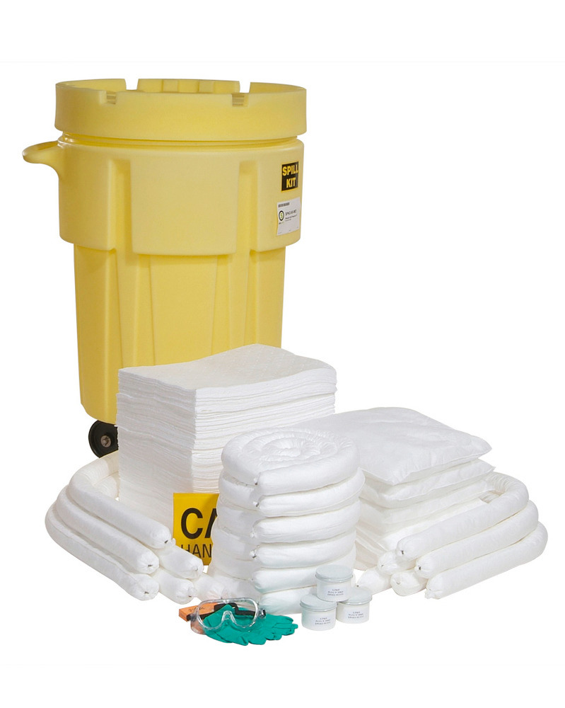 Absorbent Spill Kit - Oil-Only - 95 Gallon Wheeled Overpack Salvage Drum - SPKO-95-WD - 1