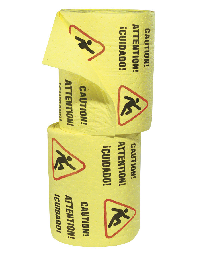 Caution Absorbent Split Rolls - 15" x 150', 2 rolls/package, Medium Weight - YRSZ150M - 1