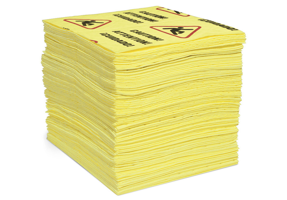 Caution Absorbent Pads - 15" x 19", 100 pads/package, Heavy Weight - YPZ100H-BX - 2