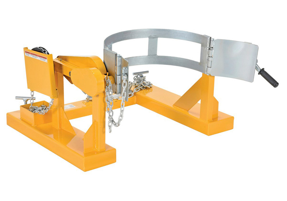 Fork Mounted Drum Carrier/Rotator - 15 Foot Pull Chain Rotation, 1500 lbs - 7