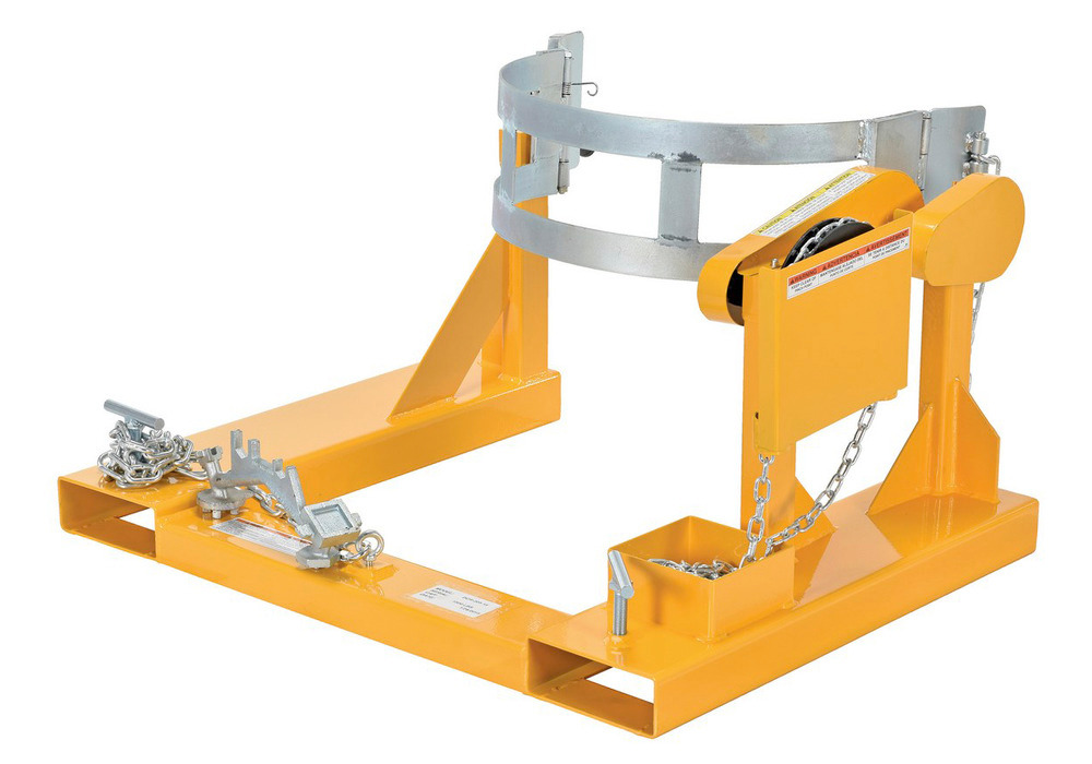 Fork Mounted Drum Carrier/Rotator - 15 Foot Pull Chain Rotation, 1500 lbs - 3