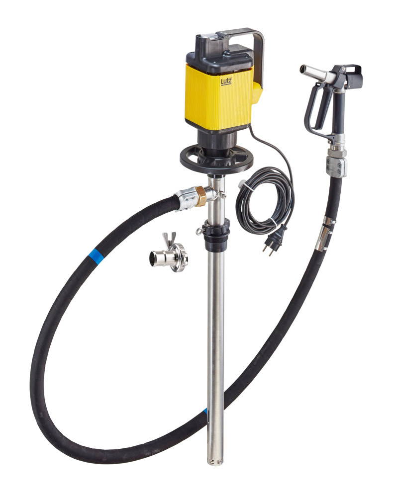 Lutz Drum Pump PURE - for Food and Cosmetics - 55" - Electric - Stainless Steel Tube - P206-413-1 - 1