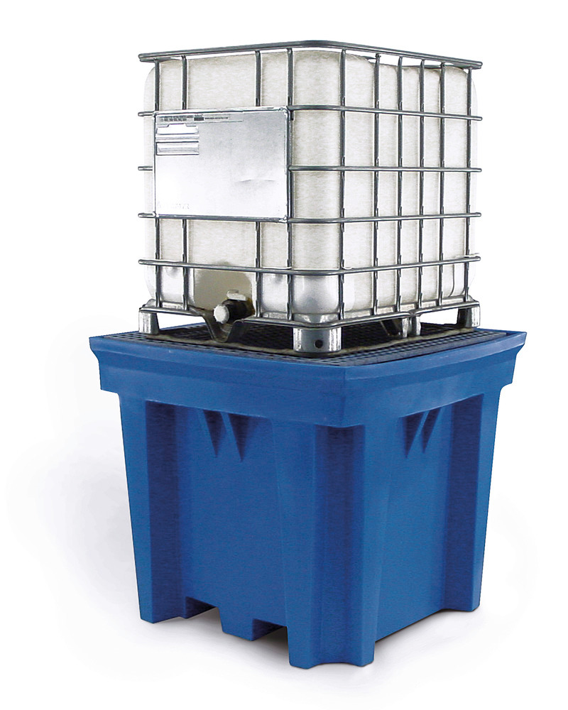 IBC Spill Containment Pallet - Poly Construction - 1 IBC - with Drain  - 1