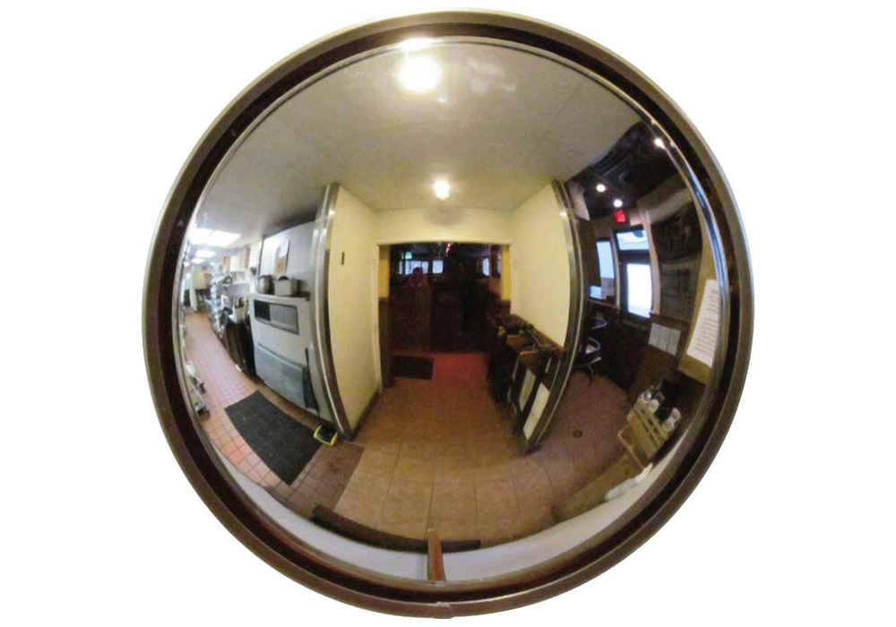 Convex Mirror - Wide View - Outdoors - 4" Deep - Lightweight - Hanging Hardware Included - 1