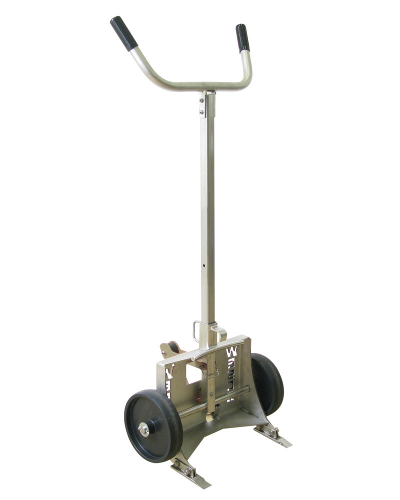 Knock-Down Drum Truck - Stainless Steel - for Poly or Steel Drums - 1000 lbs Load Capacity - 1