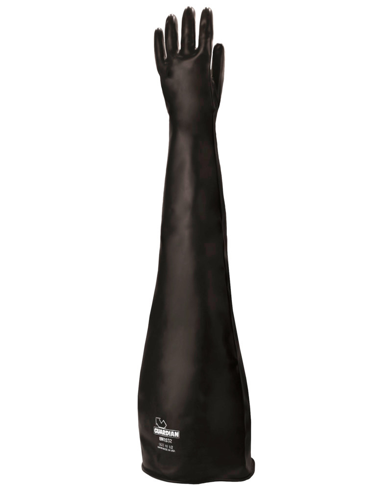 Neoprene Glovebox Gloves - 32" - Ambidextrous - 8" Port - 15 mil - Size 8.5 - Black - 1