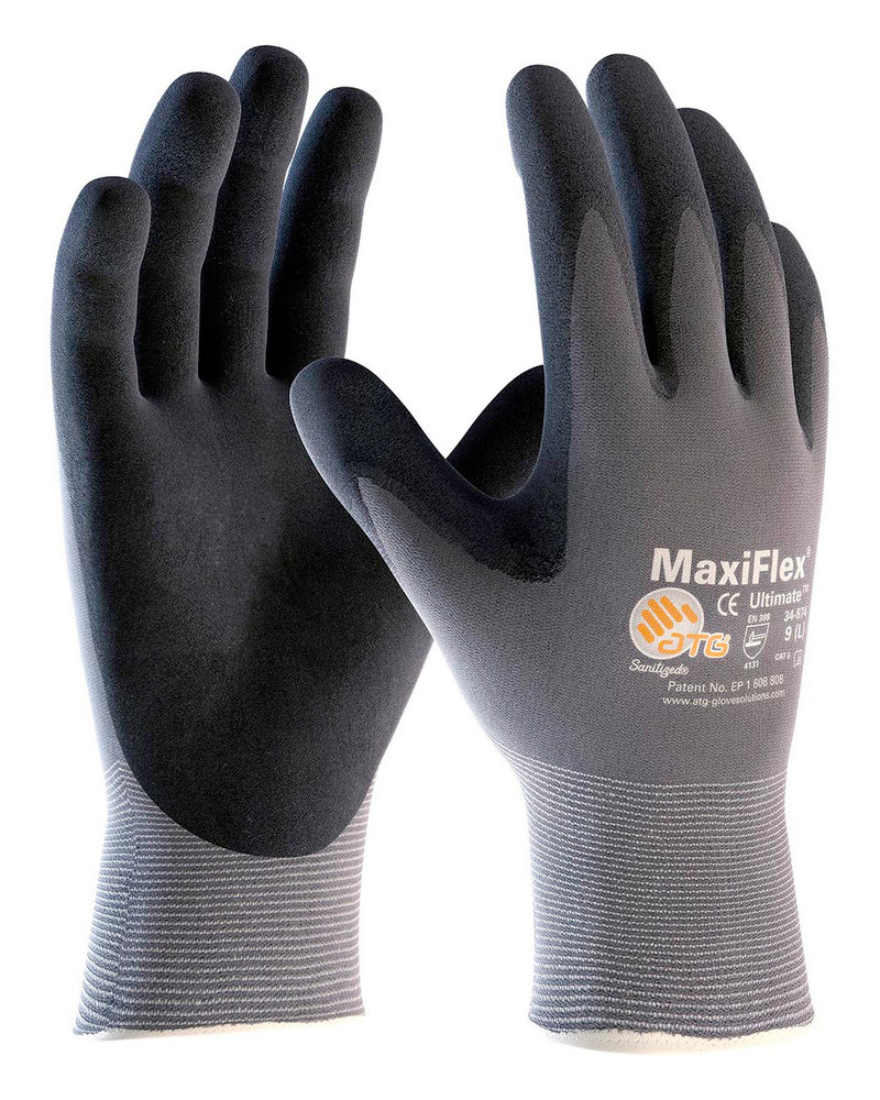 34-874-L Maxiflex Knit Glove Gray Foam Nitrile Ctd Palm - 1