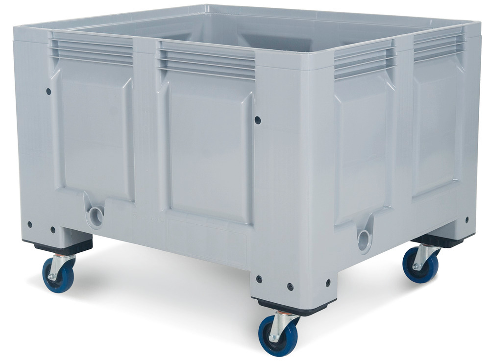 Palletbox SB 10-F van kunststof, met 4 zwenkwielen, 670 liter inhoud