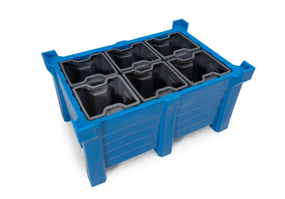 Polyethyleen (PE) inzetbak voor PolyPro 300 liter stapelcontainers, 351 x 331 x 440 mm - 5