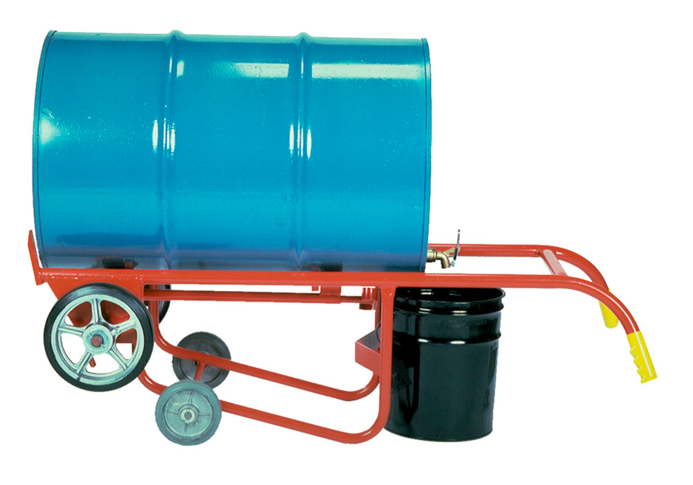 Drum Truck for Steel Drums - 30 or 55-gallon Drums - 1000 lbs Load - Steel Construction - Red - 2