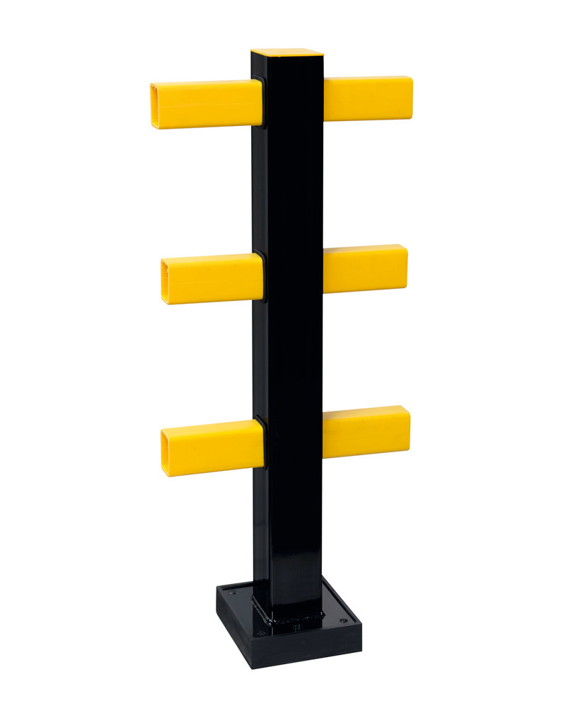 Postes verticais em aço, para guarda-corpos híbridos, centro/anexo, galvanizado e revestim. plástico - 1