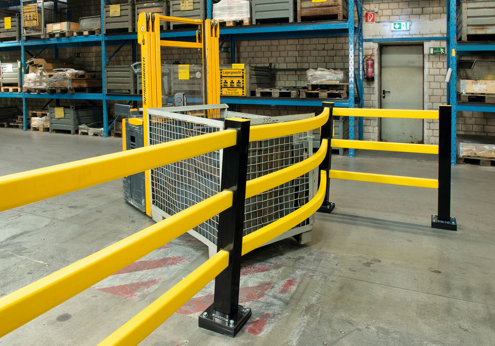Posts in steel for hybrid railings, start/end, galvanised and plastic coated - 4