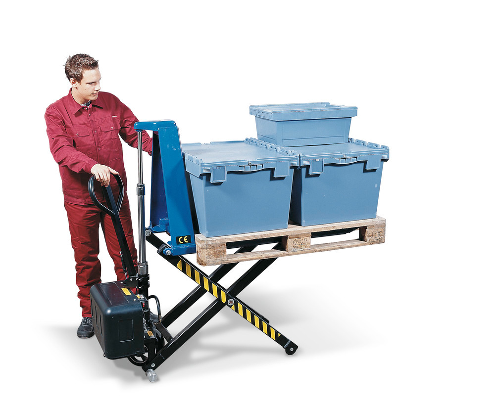 High lift pallet truck SHW E, with electro hydraulic pump, load capacity 1000 kg - 1