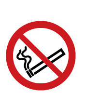 ISO Prohibition Safety Sign: No Smoking (2011) Plastic - 6" - 1