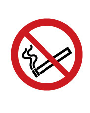 ISO Prohibition Safety Sign: No Smoking (2011) Aluminum - 6" - 1