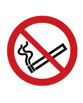 ISO Prohibition Safety Sign: No Smoking (2011) Adhesive Vinyl - 12" - 1