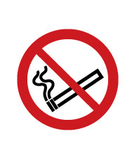 ISO Prohibition Safety Sign: No Smoking (2011) Plastic - 12" - 1
