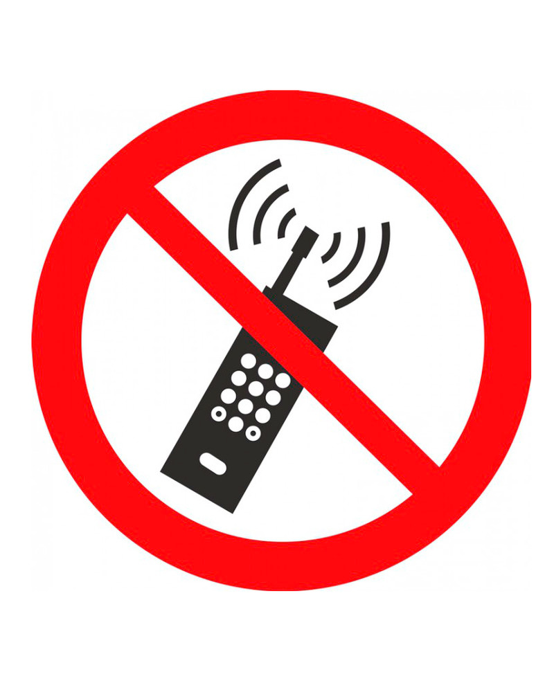 ISO Prohibition Safety Label: No Activated Mobile Phone (2011) - 8" - 1