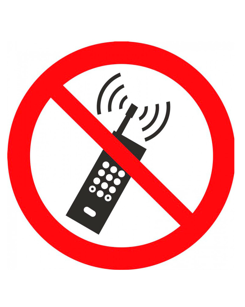 ISO Prohibition Safety Label: No Activated Mobile Phone (2011) - 4" - 1