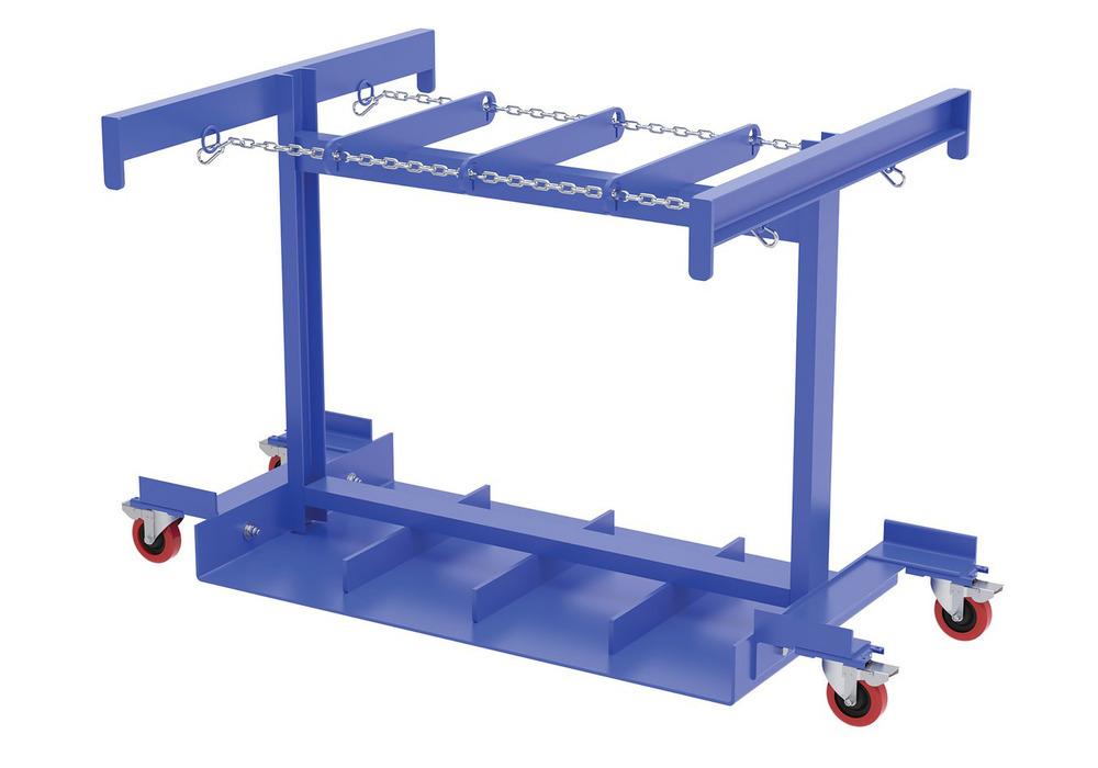 Cylinder Truck - 8 Cylinder Capacity with Casters - Portability - Blue - 1