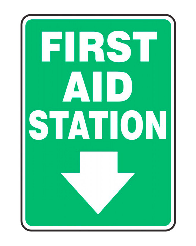 Safety Sign: First Aid Station Sign - Aluminum  - 1