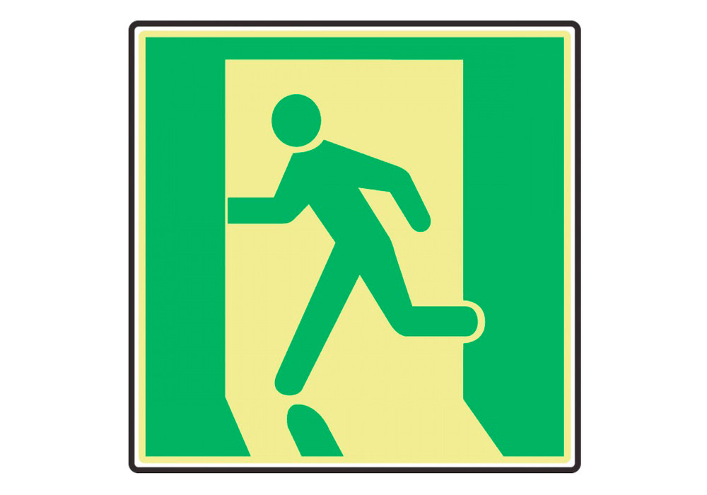 NFPA 170 Glow-In-The-Dark Safety Sign: (Emergency Exit Left) - 1