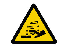ISO Warning Safety Sign: Corrosive Substance (2011) - Adhesive Vinyl - 6" - 1