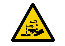 ISO Warning Safety Sign: Corrosive Substance (2011) - Plastic - 6" - 1